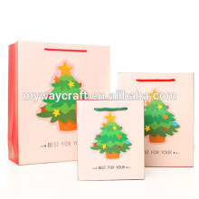 Melhor para você desenho de árvore de natal de desenhos animados saco de presente de embalagem branca